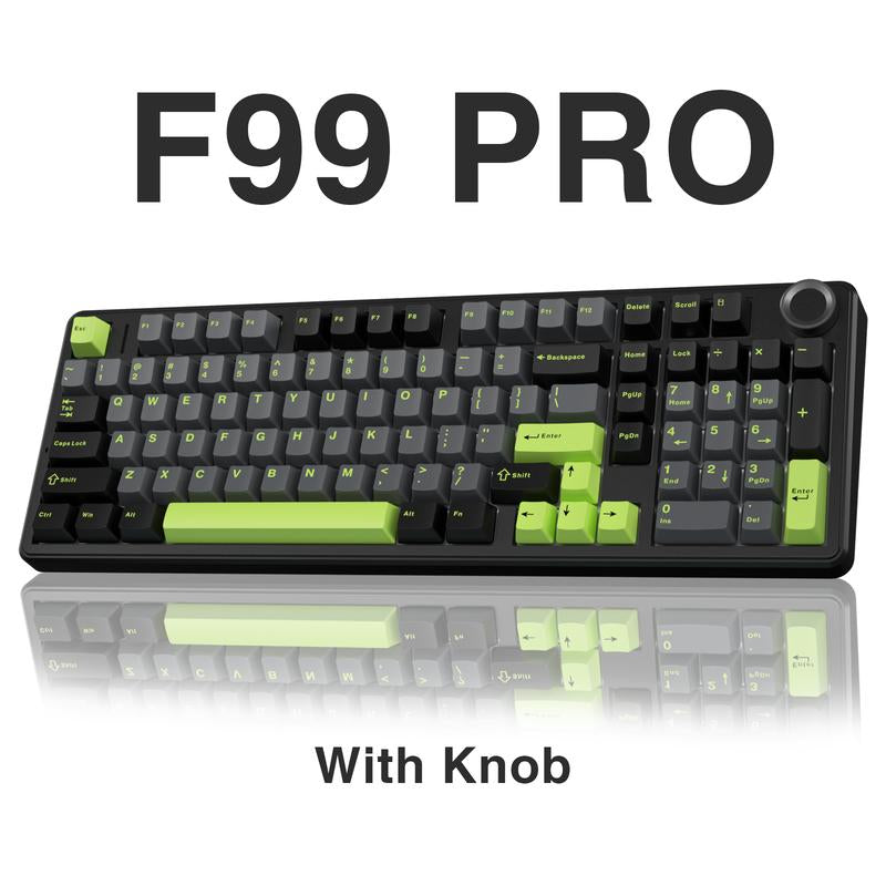 AULA F99 Pro Wireless Mechanical Keyboard,Gasket Hot Swappable Custom Keyboard,Rgb Backlit,Pre-Lubed Linear Switches,Side Printed PBT Keycaps,2.4Ghz/Usb-C/Bt5.0 Mechanical Gaming Keyboard Christmas Gift